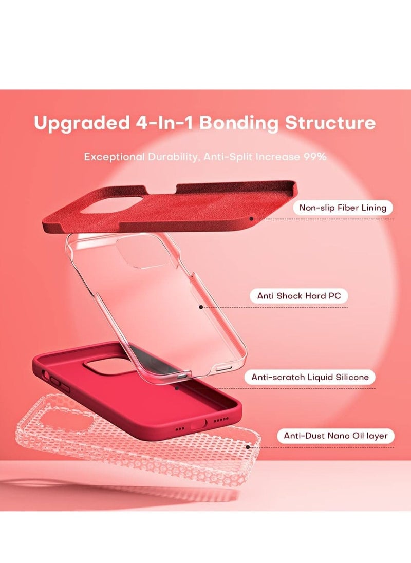 Raxoom 5 in 1 Designed for iPhone 14 Plus Case, with 2 Pack Screen Protector + 2 Pack Camera Lens Protector, Liquid Silicone Ultra Slim Shockproof Protective Phone Case 6.7 - Image 3