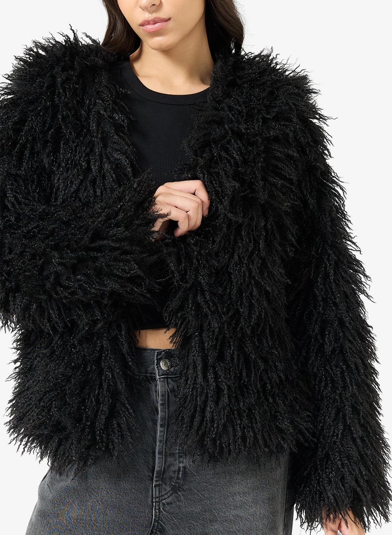 Ginger Faux Fur Longline Jacket - Image 3