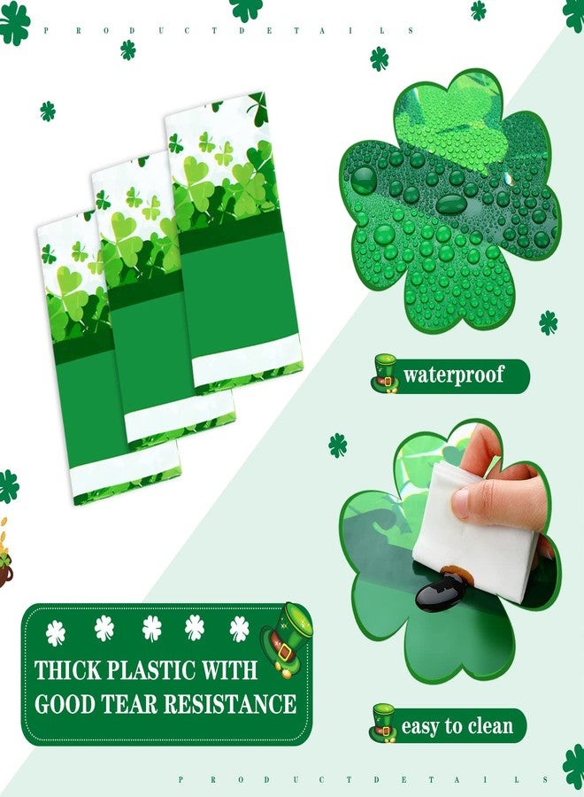 Tegeme 3 Pack St Patrick's Day Tablecloth for Rectangle Tables, 54 x 108 Inch Disposable Plastic Lucky Shamrock Table Cover for Spring St Patricks Party Decorations Dining Room Kitchen - Image 4