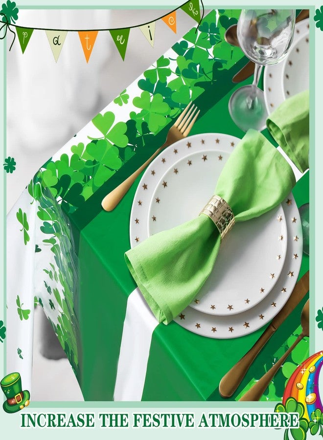 Tegeme 3 Pack St Patrick's Day Tablecloth for Rectangle Tables, 54 x 108 Inch Disposable Plastic Lucky Shamrock Table Cover for Spring St Patricks Party Decorations Dining Room Kitchen - Image 5