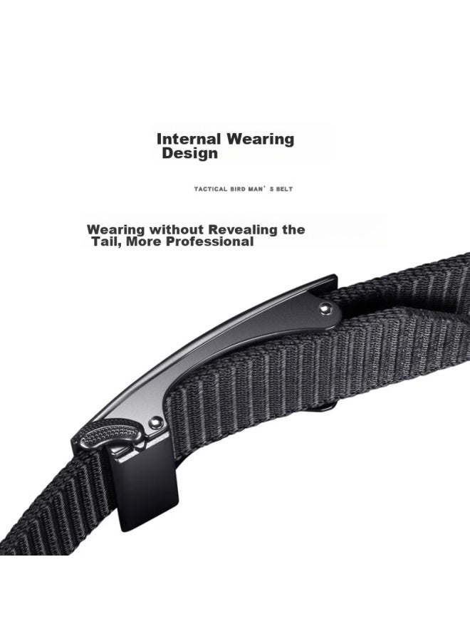 Tactical Bird Zhanshuniao Men's Automatic Buckle Canvas Belt, Inner Buckle Leather Belt, Nylon Fabric Trouser Belt, Thickened Military - Image 2
