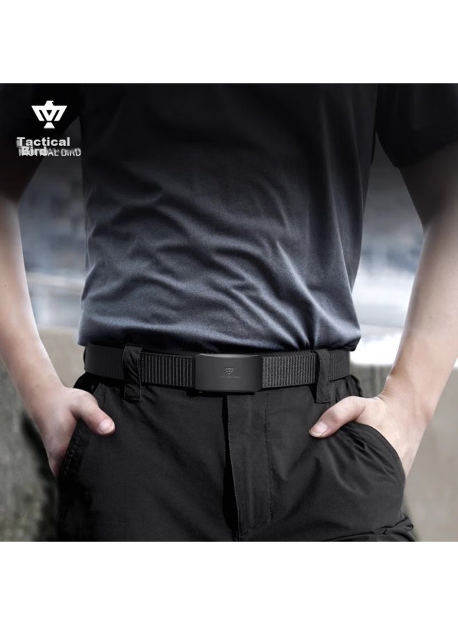 Tactical Bird Zhanshuniao Men's Automatic Buckle Canvas Belt, Inner Buckle Leather Belt, Nylon Fabric Trouser Belt, Thickened Military - Image 5
