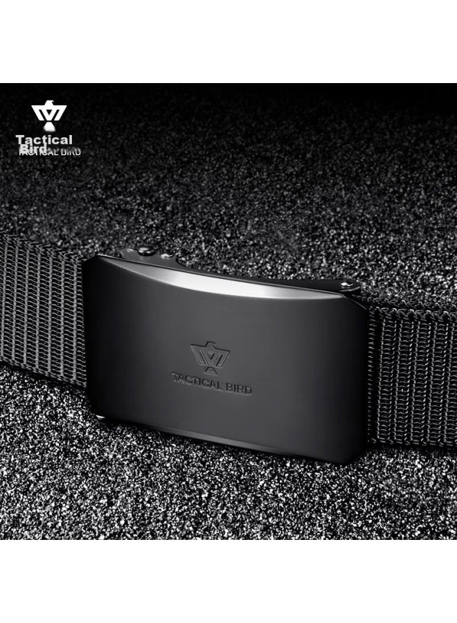 Tactical Bird Zhanshuniao Men's Automatic Buckle Canvas Belt, Inner Buckle Leather Belt, Nylon Fabric Trouser Belt, Thickened Military - Image 3