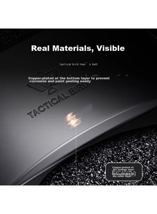 Tactical Bird Zhanshuniao Men's Automatic Buckle Canvas Belt, Inner Buckle Leather Belt, Nylon Fabric Trouser Belt, Thickened Military - Image 4