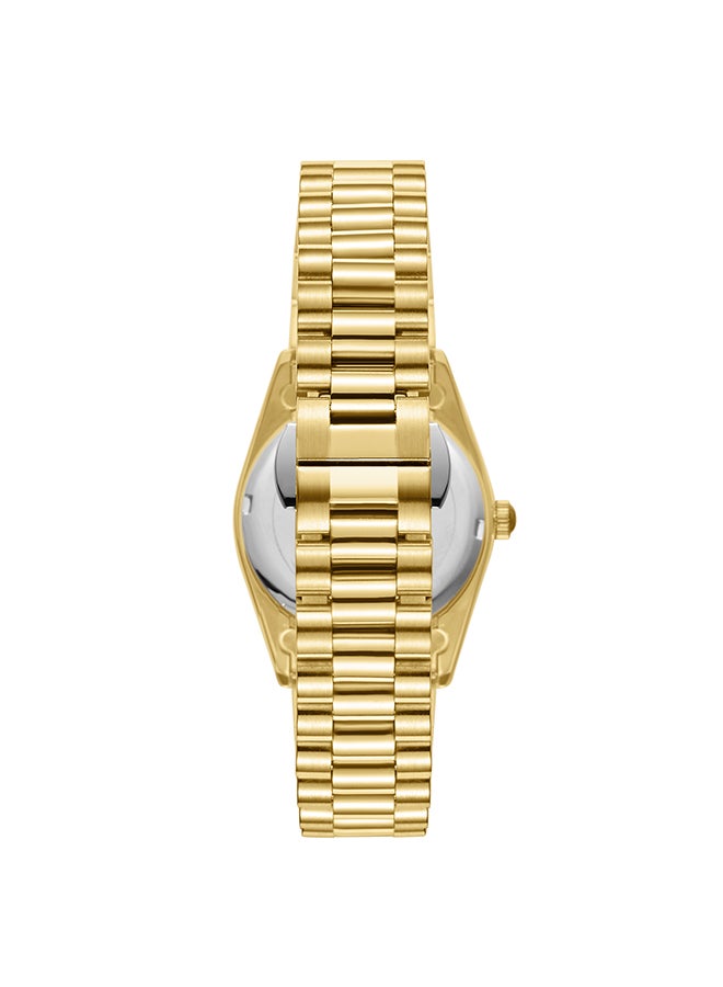 KENNETH SCOTT ساعة يد نسائية أنالوج على شكل برميل من الفولاذ المقاوم للصدأ K23545-GBGC - 32 مم - Image 3