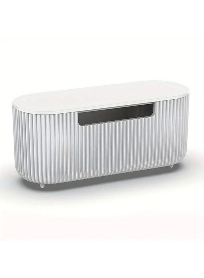 White Cable Holder Box Cord Organizer For Desk TV Computer Wires - Image 1