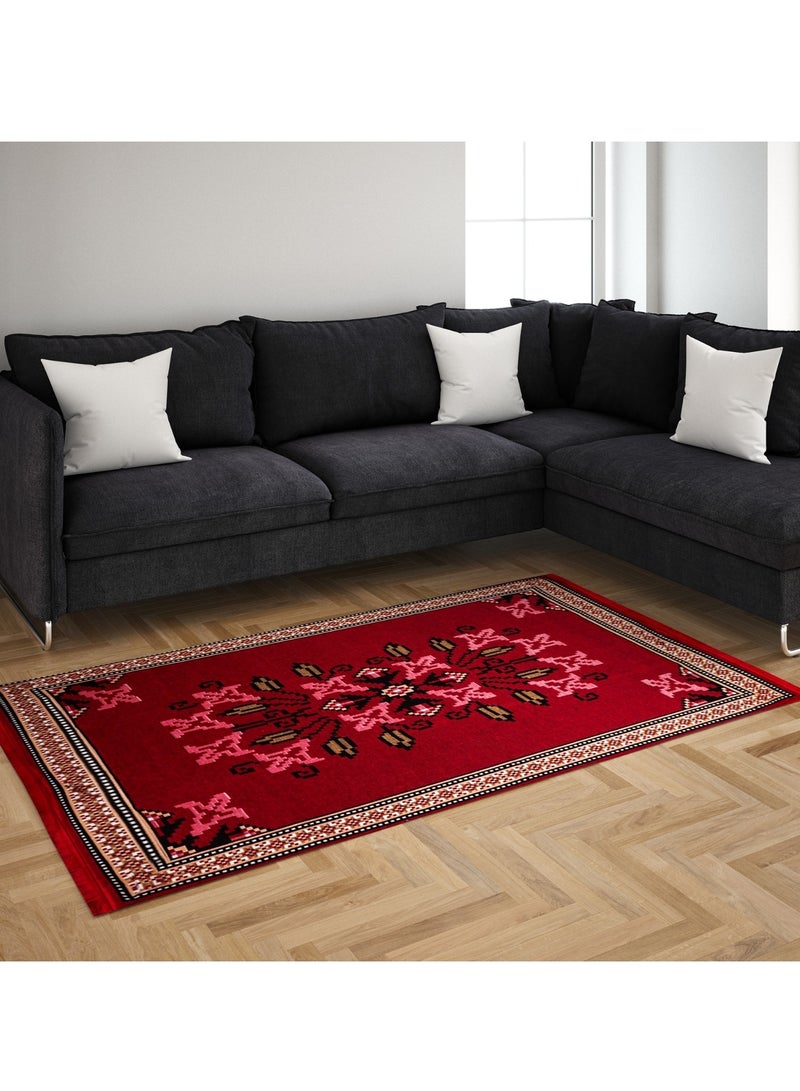 BiggHome Area Rug 80x150cm, Made in Turkey, Indoor Area Rug, Carpet for Home, Machine Washable, Durable, Ethnic-Inspired Pattern for Living Room - SA25PY - Image 1