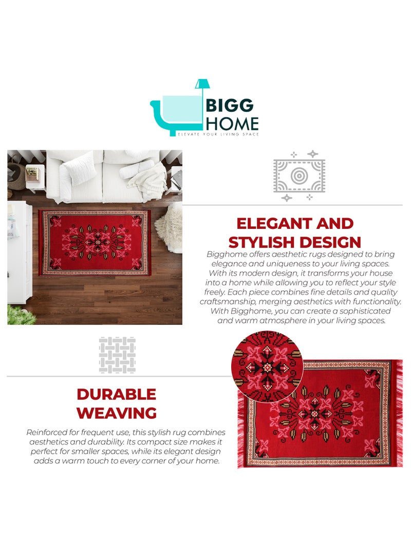 BiggHome Area Rug 80x150cm, Made in Turkey, Indoor Area Rug, Carpet for Home, Machine Washable, Durable, Ethnic-Inspired Pattern for Living Room - SA25PY - Image 4