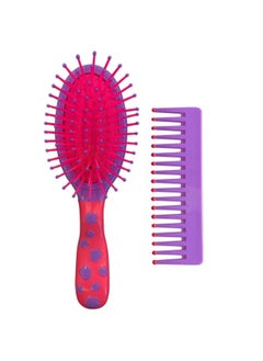 Scunci Scunci 2-Piece Girl Set Cushion Brush and Comb in Assorted Colors (1-Pack)  - Image 1