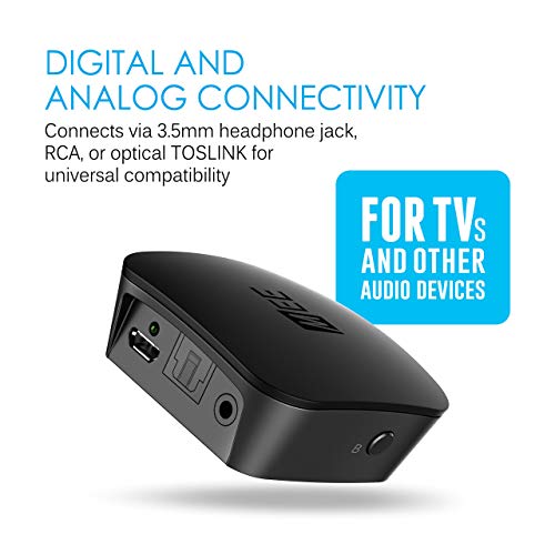 MEE audio Connect Bluetooth Audio Transmitter for up to 2 Wireless Headphones/Speakers, Bluetooth Streamer Adapter with AptX Low Latency for TV/PC/Airplane/Gym with 3.5mm/AUX/RCA/Optical Input - Image 3