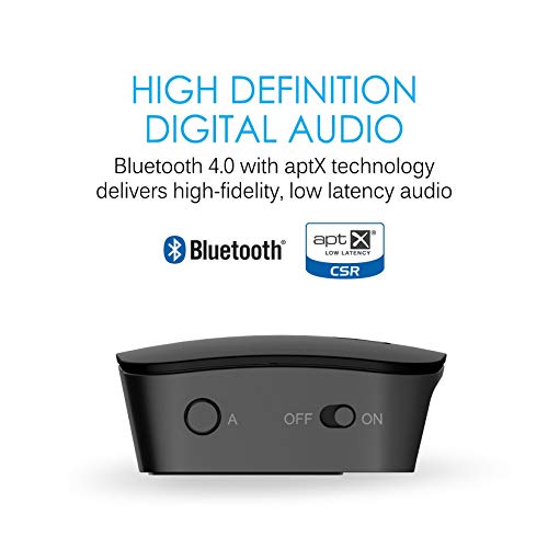 MEE audio Connect Bluetooth Audio Transmitter for up to 2 Wireless Headphones/Speakers, Bluetooth Streamer Adapter with AptX Low Latency for TV/PC/Airplane/Gym with 3.5mm/AUX/RCA/Optical Input - Image 5