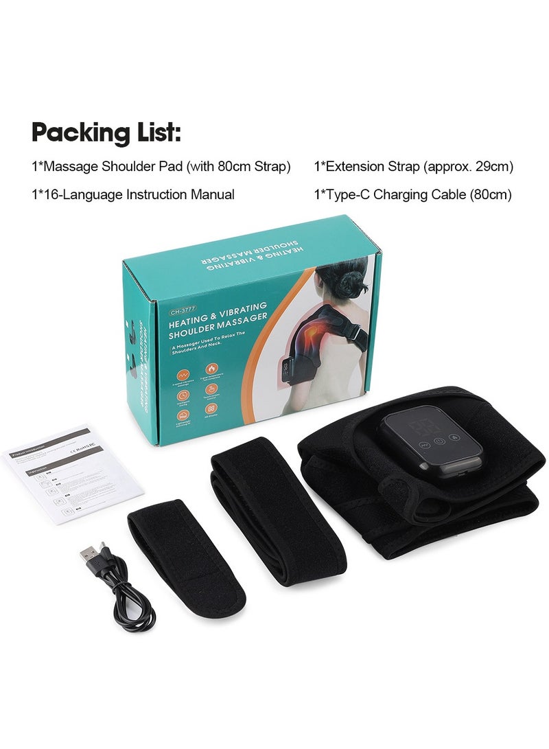 Extra Large Electric Shoulder Neck Massager - 3 Gears Heat  Vibration, Detachable Massage Pad, Heated Shoulder Brace for Pain Relief - Image 5