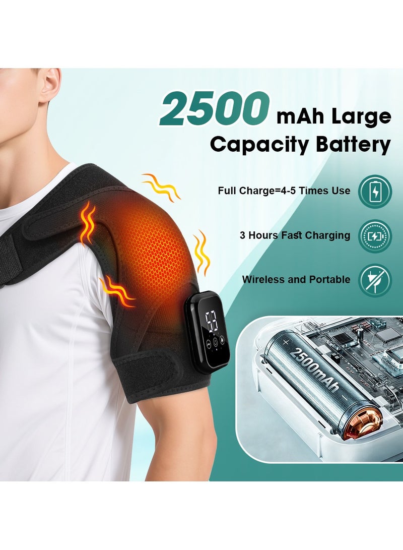 Extra Large Electric Shoulder Neck Massager - 3 Gears Heat  Vibration, Detachable Massage Pad, Heated Shoulder Brace for Pain Relief - Image 3