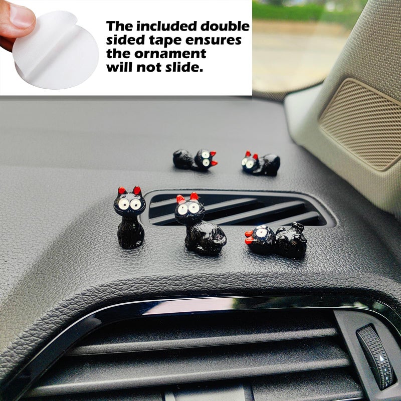 Motaney Cute Cats Car Dashboard Decorations, Funny Cat Playing Ornaments Rear View Mirror Accessories Center Console Decor, Car Accessories Interior for Women/Men - Image 3
