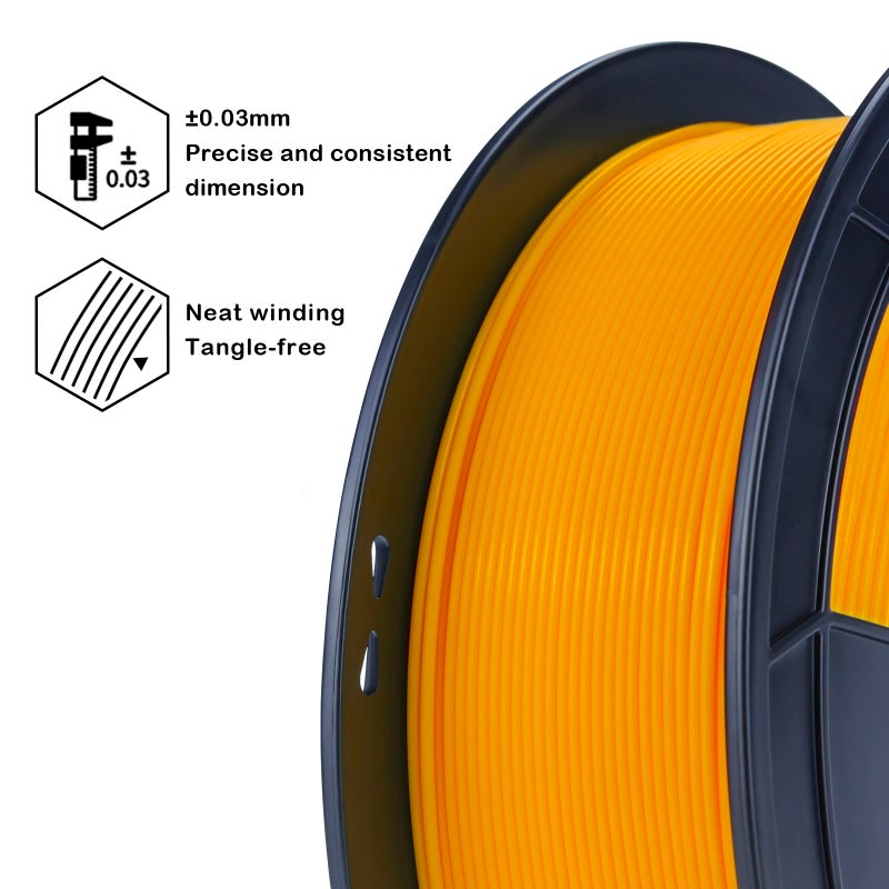ZIRO ORANGE  PLA PRO Basic Color Series Filament 1.75mm 1kg/2.2lb Spool, - Image 4