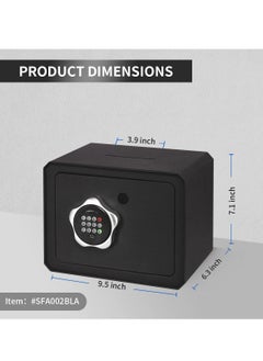 Generic Small Safe Box, Electronic Keypad Lock Money Drop Safe, Personal Mini Safes Cabinet for Home Office Hotel Jewelry, 9.5"x6.3"x7.1" inch, Black  - Image 2