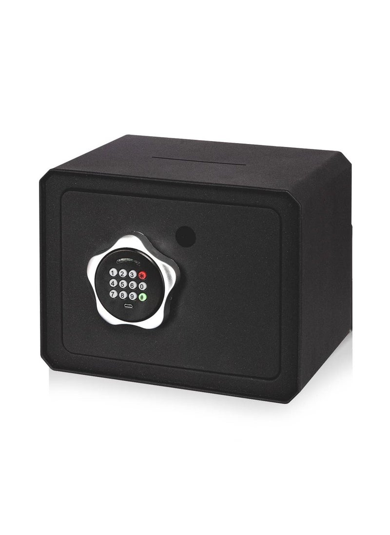 Generic Small Safe Box, Electronic Keypad Lock Money Drop Safe, Personal Mini Safes Cabinet for Home Office Hotel Jewelry, 9.5"x6.3"x7.1" inch, Black - Image 1