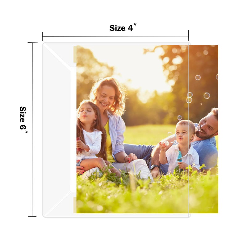 Wbtran 4x6 Acrylic Picture Frame  Clear Frameless Photo Frame for Wall Mount  No Drilling Picture Frames with Tape  Pack of 5 Floating Hanging Picture Frames for Home  School  Office - Image 3