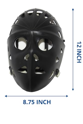 MyLec Pro Goalie Mask, Youth Hockey, High-Impact, Ventilation Holes & Adjustable Elastic Straps, Secure Fit, Halloween Mask (Black,Medium) - Image 4