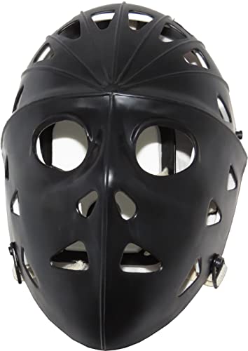 MyLec Pro Goalie Mask, Youth Hockey, High-Impact, Ventilation Holes & Adjustable Elastic Straps, Secure Fit, Halloween Mask (Black,Medium) - Image 1