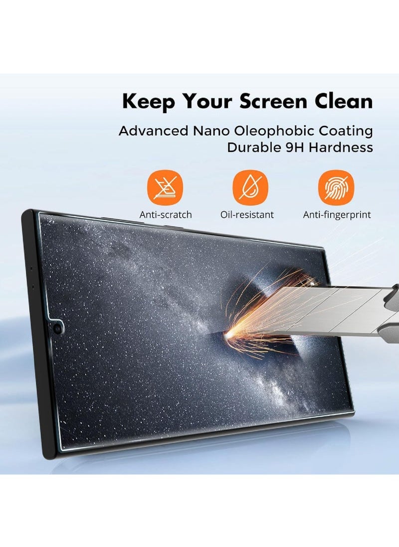 Captaintech Screen Protector For Samsung Galaxy S24ultra 【Fingerprint Unlock Compatible】 【Tempered Glass】 【Glass with 9H Hardness】 Screen Protector  - Image 4