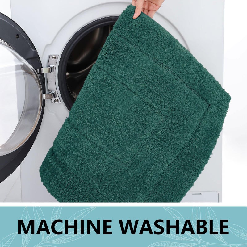 Buganda Bathroom Rugs  30"" x 20""  Soft and Absorbent Microfiber Bath Rugs  Non-Slip Shaggy Bath Carpet  Machine Wash Dry Bath Mats for Bathroom Floor  Tub and Shower  Dark Green - Image 4