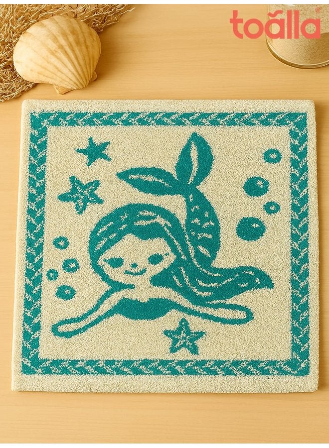 توالا منشفة وجه قطنية فيروزية ٣٠*٣٠ - Image 3