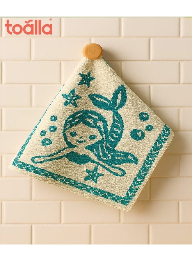 توالا منشفة وجه قطنية فيروزية ٣٠*٣٠ - Image 2