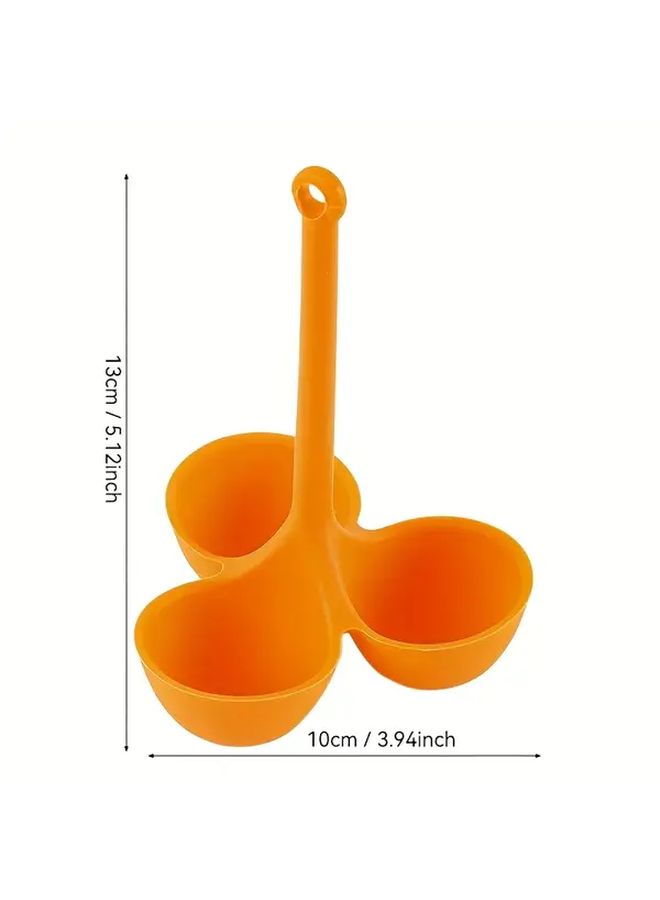Orange Egg Cooker Steamer Basket With 3 Holes For Stovetop Induction And Sous Vide - Image 3