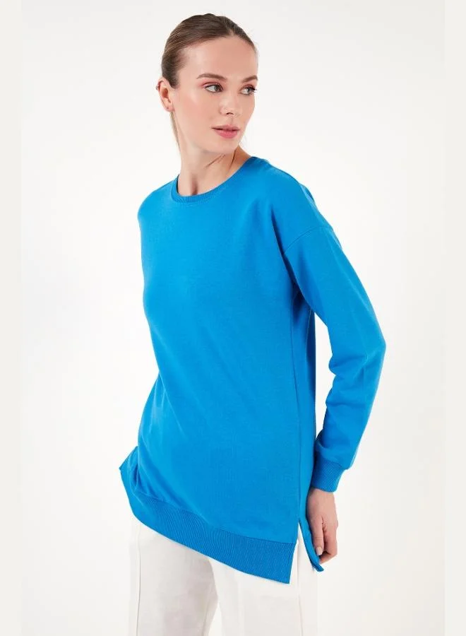 Lela Lela Cotton Regular Fit Crew Neck Basic Sweat Women's SWEAT 5863569