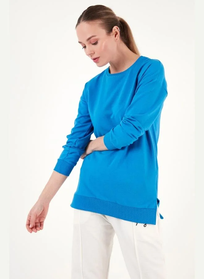 Lela Lela Cotton Regular Fit Crew Neck Basic Sweat Women's SWEAT 5863569