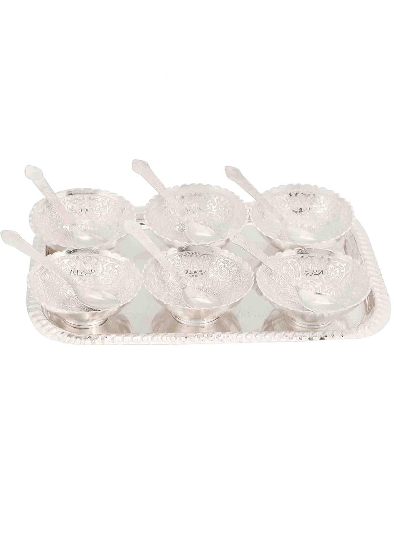 AC ANAND CRAFTS AC ANAND CRAFTS German Silver Bowl Set 13 pcs Set Silver Red Velvet Box Best for Diwali Gift Corporate Gift Navratri Gift  - Image 4