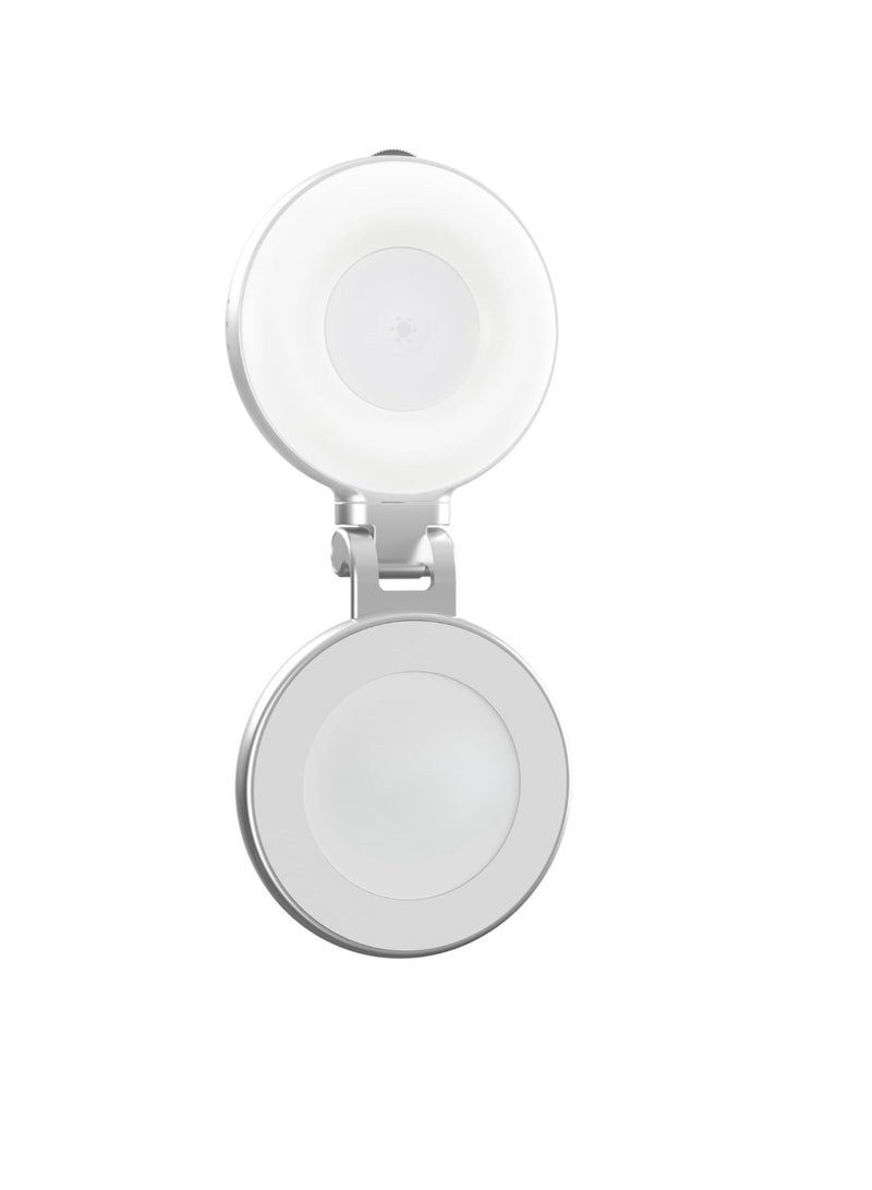 تيليسن ضوء سيلفي مغناطيسي، ضوء خفيف الوزن وقابل للحمل للهاتف، حلقة إضاءة سيلفي LED تدور 360 درجة، ضوء ملء لتصوير السيلفي والبث المباشر، (قطعة واحدة، فضي) - Image 1