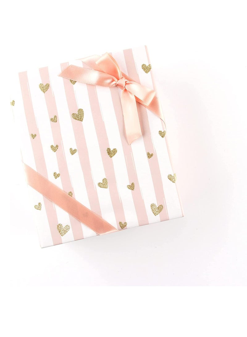 Zikra Wrapping Paper Sheets, Birthday Wrapping Paper Set Included 6 Pack Gift Wrap Paper with Ribbon Tag  Butterfly Heart Design for Birthday Bridal Baby Shower Weddings Boy Girl - Image 5