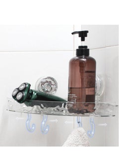 KASTWAVE Shower Caddy Suction Cup Storage Rack Clear Acrylic Shower Shelves Glacier Water Ripples Corner Shelf For Bathroom Shower Accessories,transparent  - Image 3