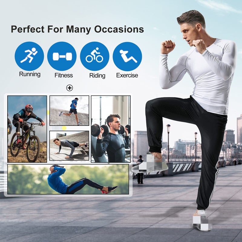 MEETYOO Men's Compression Shirt, White, Medium - Image 5