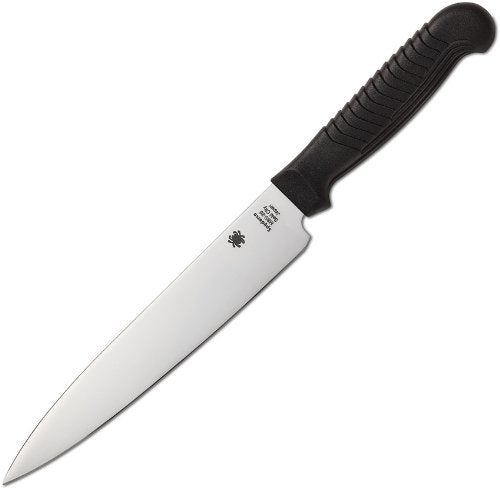 Spyderco Lightweight Kitchen Utility Knife with 6.5" MBS-26 Stainless Steel Blade and Black Polypropylene Plastic Handle - PlainEdge - K04PBK - Image 4