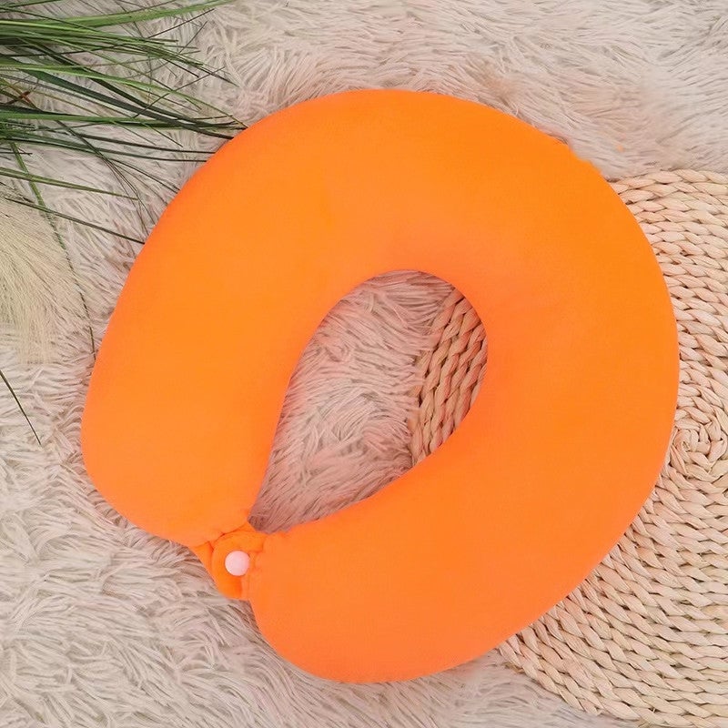 إسكدنيا U-shaped Pillow Cervical Neck Protection Pillow Neck Pillow Travel Sleeping Car Portable Massage Nap PP Cotton U-shaped Pillow Orange