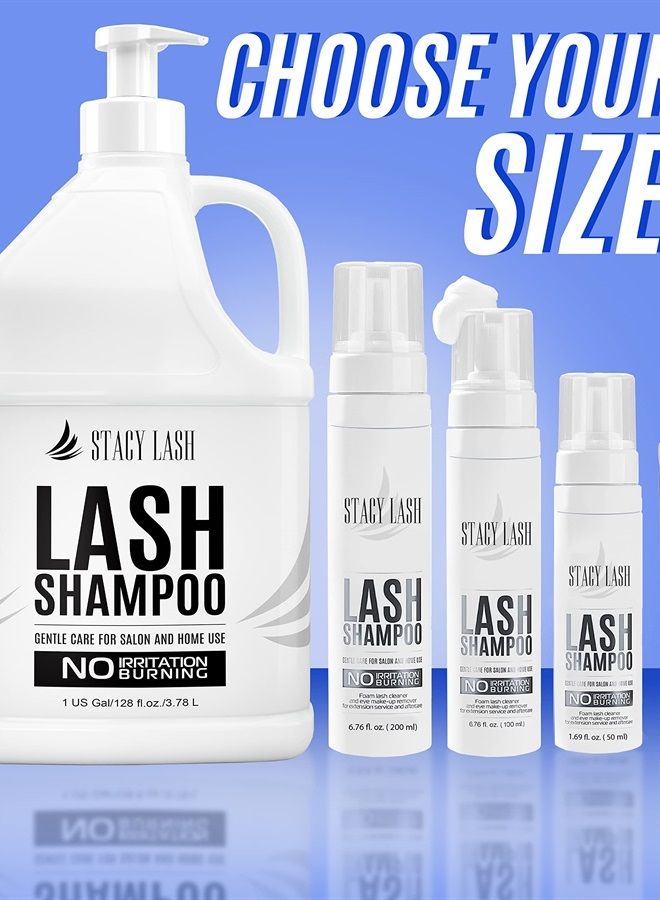 Stacy Lash 6.76 fl.oz / 200ml BIG Eyelash Extension Shampoo Brush/Eyelid Foaming Cleanser/Wash for Extensions & Natural Lashes/Free Safe Makeup Remover/Supplies for Professional & Home Use - Image 4