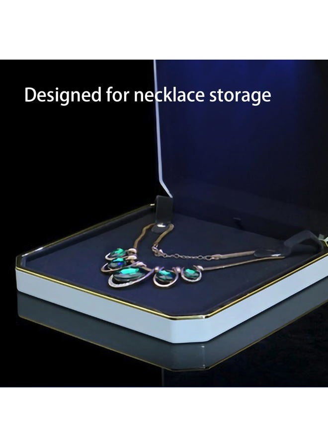 HSLFUAI Necklace Organizer Box with Led Light,Jewelry Box for Necklace, Necklace Boxes for Jewelry Gift,Jewelry Gift Box for Wedding, Birthday, Valentine' Day, Mother'S Day, Christmas - Image 3