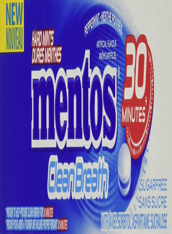 Mentos Clean Breath Mints, Peppermint, 30 pc/Pack of 12, Package - Image 4