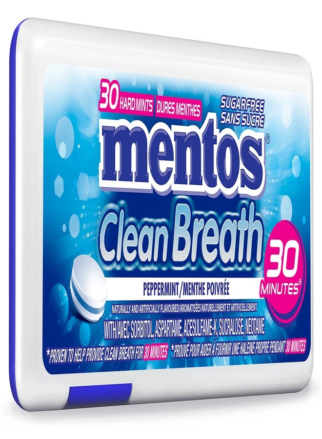 Mentos Clean Breath Mints, Peppermint, 30 pc/Pack of 12, Package - Image 1