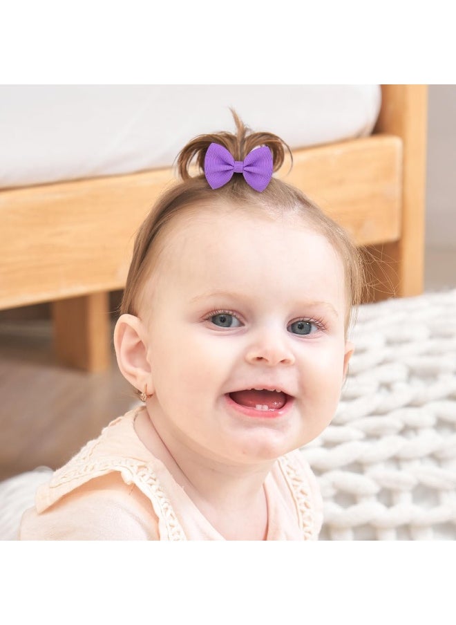 choicbaby choicbaby Baby Hair Ties with Bows, 80Piece Small Elastic Toddler Hair Ties Ponytail Holders Hair Ties for Baby Girls Infants Kids Hair Accessories(2 Inch)  - Image 4