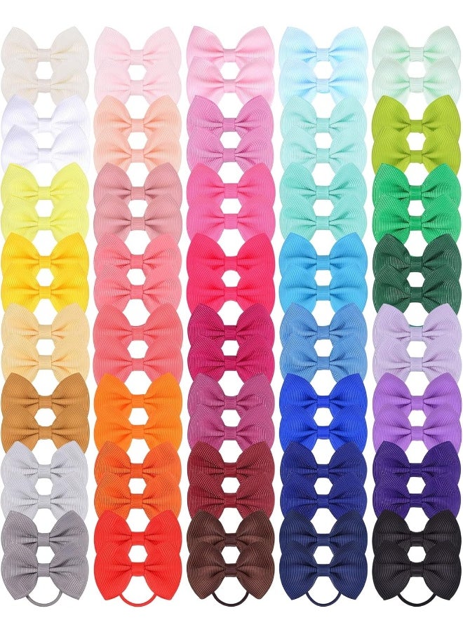 choicbaby choicbaby Baby Hair Ties with Bows, 80Piece Small Elastic Toddler Hair Ties Ponytail Holders Hair Ties for Baby Girls Infants Kids Hair Accessories(2 Inch)  - Image 1