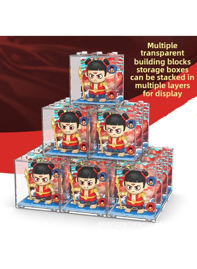Tide Play Nezha Top Toy Acrylic Building Blocks Show Children's Toys Nezha Watch Backpack Pendant Ornaments-Color:Display Boxed - Image 4