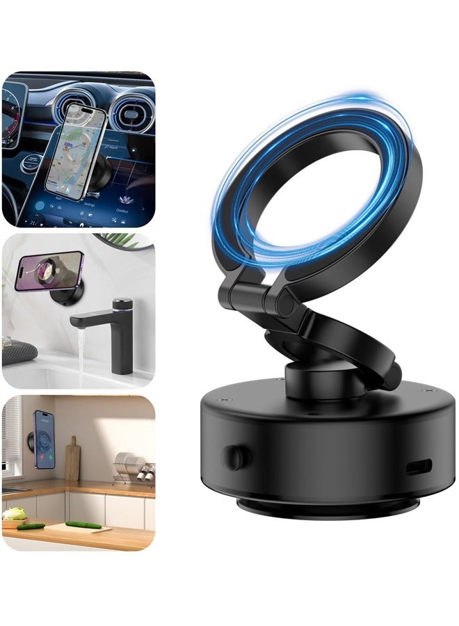 Electric Vacuum Magnetic Suction Phone Mount, Shower Phone Holder, Magnetic Cell Phone Holder for Car/Gym/Mirror/Smooth Surface, Compatible with iPhone & Android  - Image 1