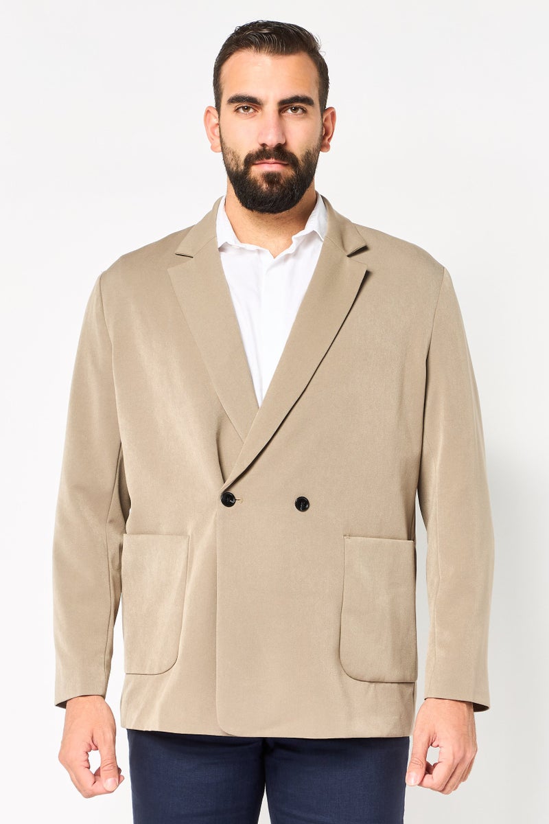 SELECTED Men Drop Shoulder Fit Solid Casual Blazer, Dark Grey - Image 1