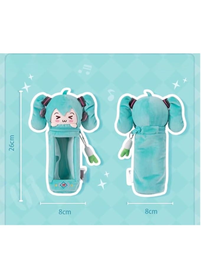 عام هاتسوني ميكو حالة قلم رصاص لطيف حالة قلم رصاص حالة قلم رصاص قدرة كبيرة القرطاسية مربع المحمولة القرطاسية التخزين حقيبة مستحضرات التجميل - Image 2