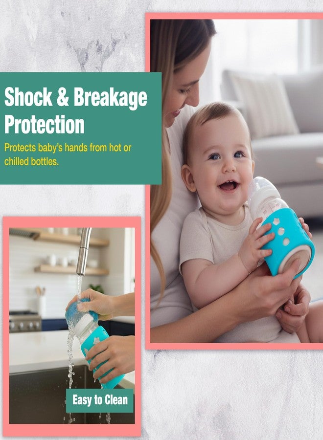 سيف-أو-كيد غطاء زجاجة سيليكون نقي خالٍ من مادة BPA من Safe-O-Kid - غطاء ناعم وغير سام لحماية زجاجات الأطفال، آمن للصغار، متين، سهل التنظيف، سعة 60 مل، أزرق - عبوة من 4 قطع - Image 3