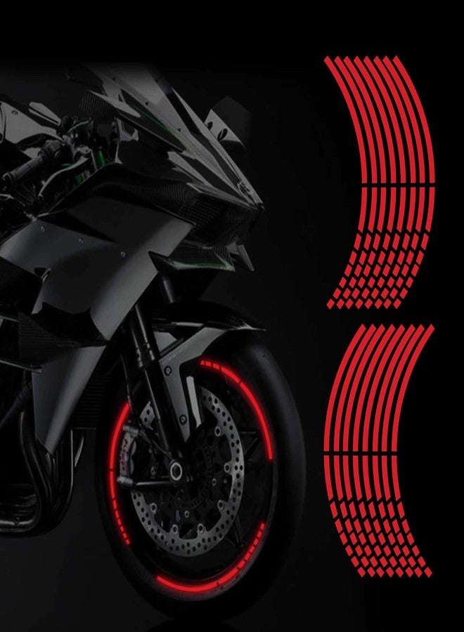 Allure Auto® 16" Reflective Wheel Rim Stripe Decal for Motorcycle Car Cycling Bike Bicycle Night Reflective Safety Decoration Stripe Rim Reflective Stickers DIY (Red) for Honda City Idtec - Image 1